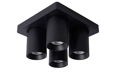 Lucide NIGEL - Deckenstrahler - LED Dim to warm - GU10 - 4x5W 2200K/3000K - Schwarz - ausgeschaltet